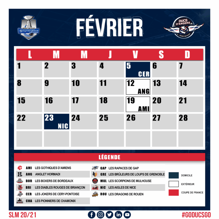 Nouveau calendrier de la saison