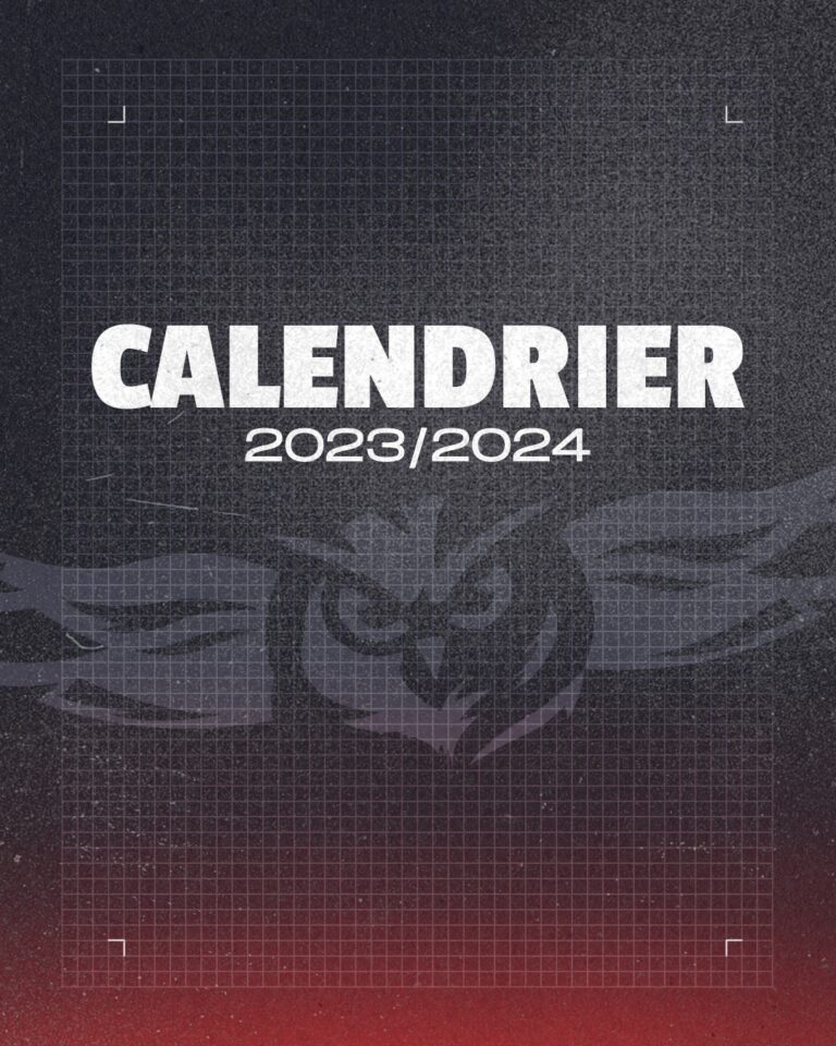 Le calendrier de la saison 23/24
