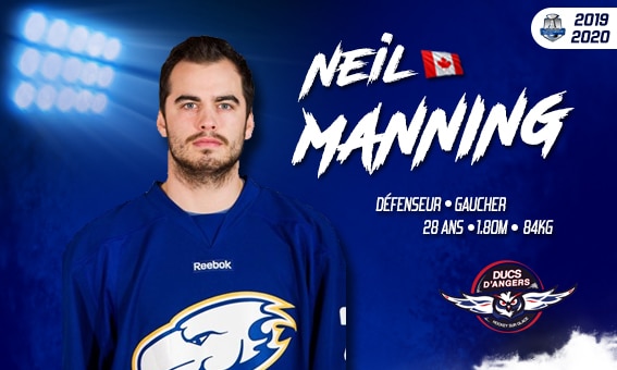 Neil MANNING, 6ème recrue des Ducs !