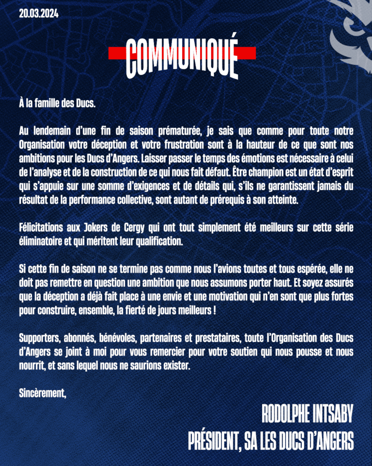 FIN DE CETTE SAISON 2023/2024
